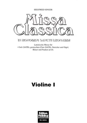 Missa Classica Instrumentalstimmen