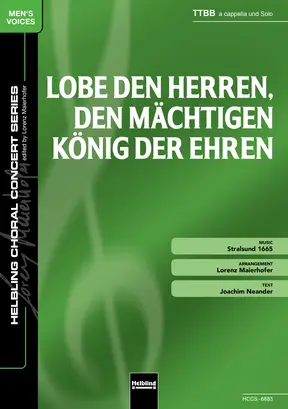 Lobe den Herren, den mächtigen König der Ehren Chor-Einzelausgabe TTBB