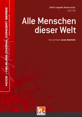 Alle Menschen dieser Welt Chor-Einzelausgabe SATB