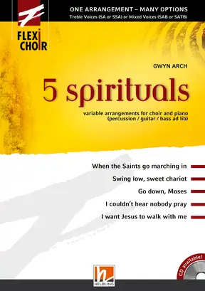 5 spirituals Choral Collection flexible voicing SA/SAA/SAT/SAB/SATB