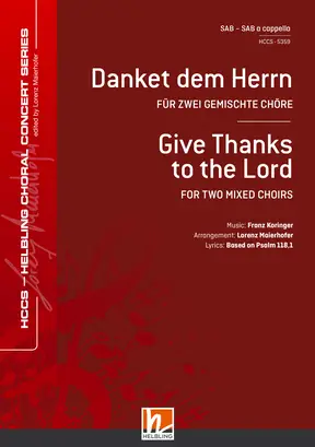 Give Thanks to the Lord Choral single edition SAB-SAB