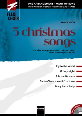 5 christmas songs Choral Collection flexible voicing SA/SAA/SAT/SAB/SATB