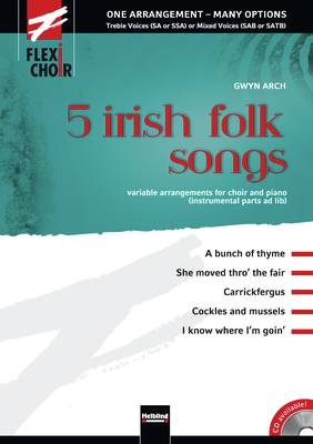 5 irish folk songs Choral Collection flexible voicing SA/SAA/SAT/SAB/SATB